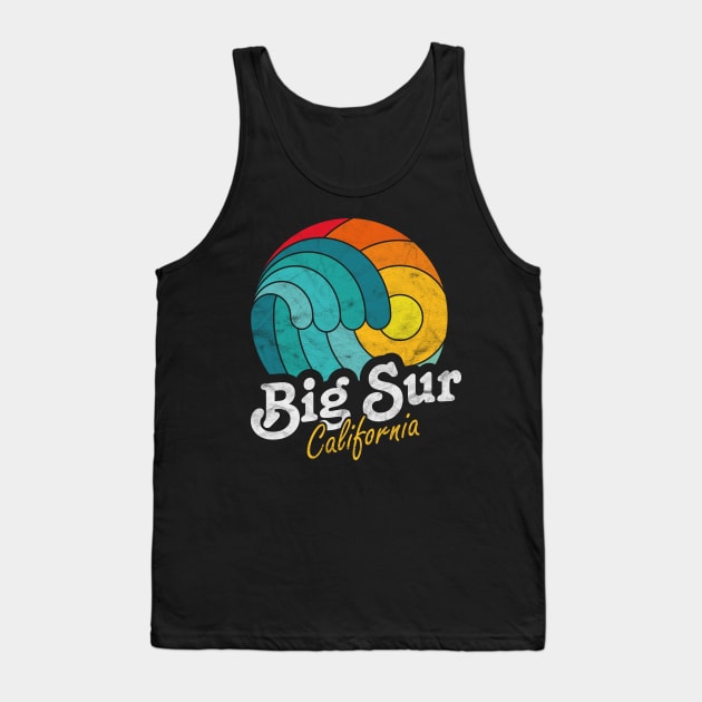 Big Sur California Surfing Surf Sunset Wave Tank Top by MrTeee